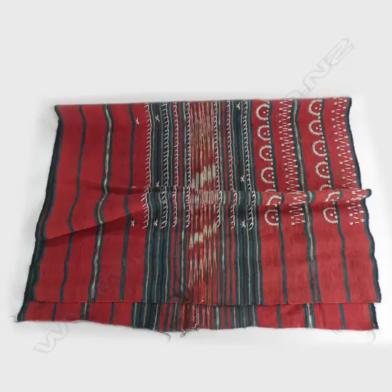 Length of hand-woven cotton cloth, shell detailing, Kutch district Northwest India.